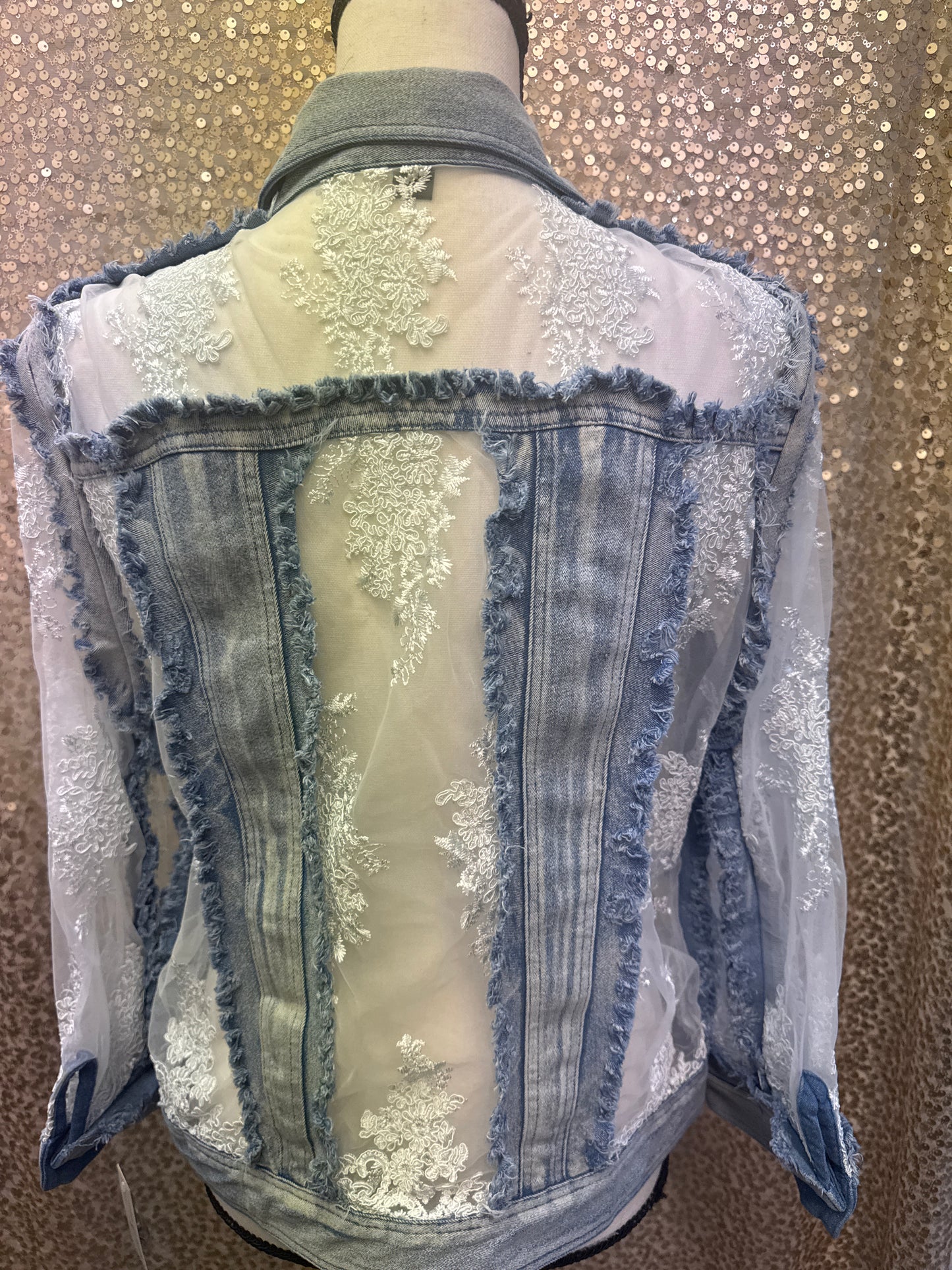 AZI DENIM AND LACE JACKET