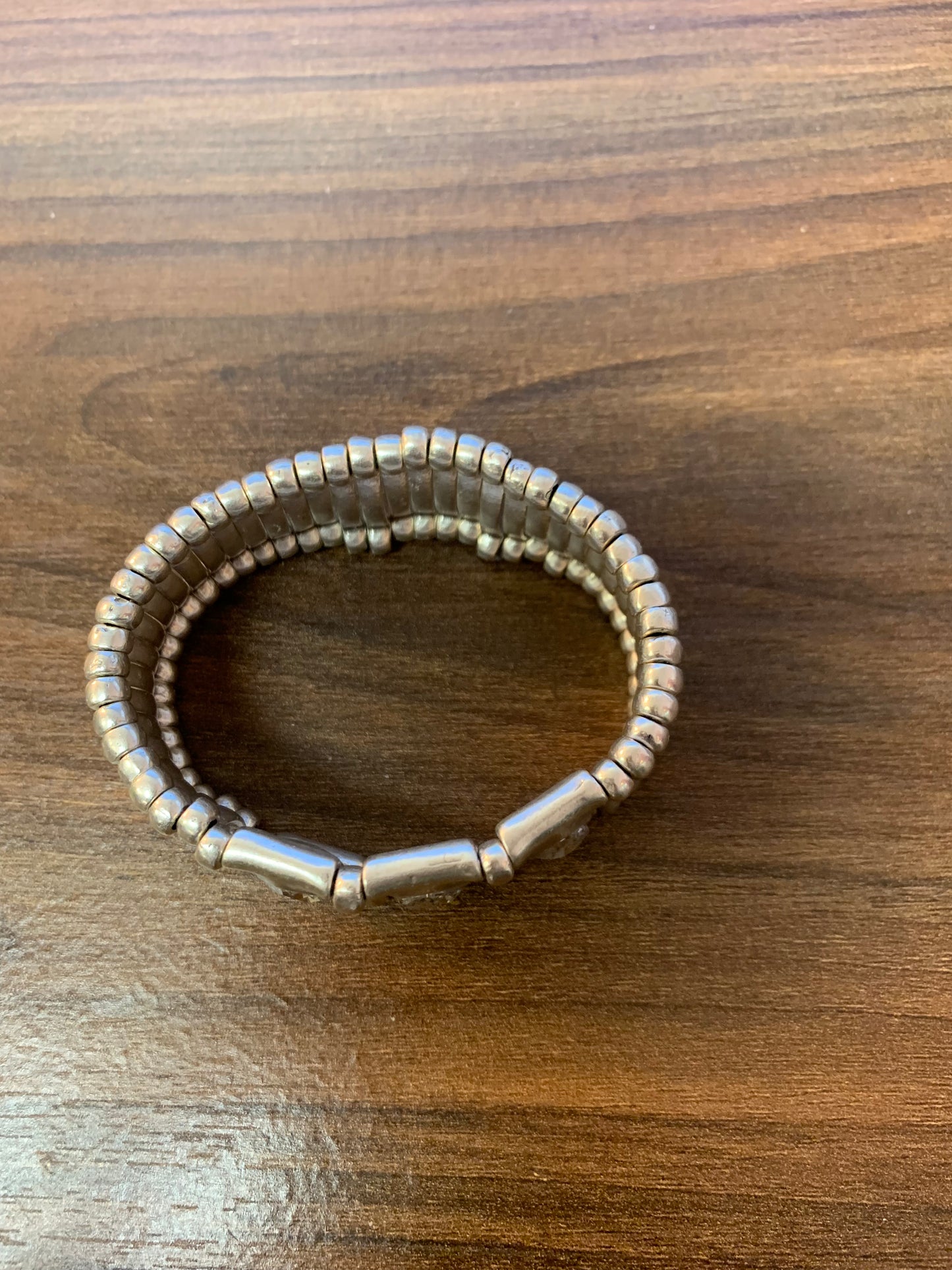 PEWTER STRETCH BR W/3 CRYSTALS