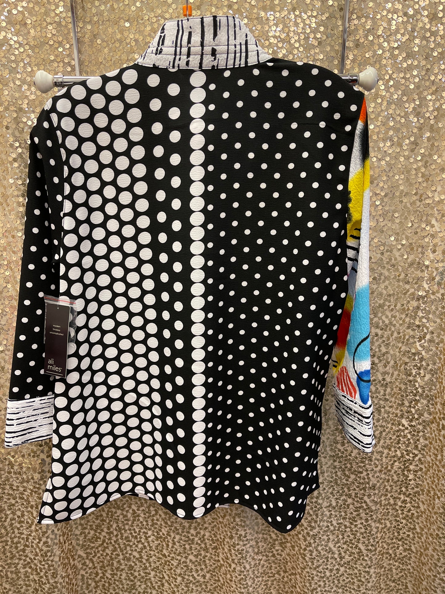 AM BUTTON FRONT JACKET/TOP WITH CUFF SLEEVES