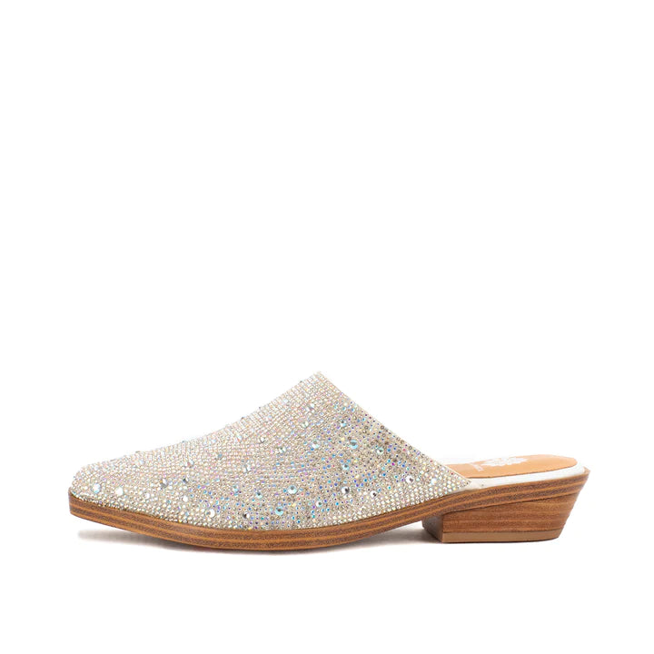 WANNY RHINESTONE SLIP-ON MULE