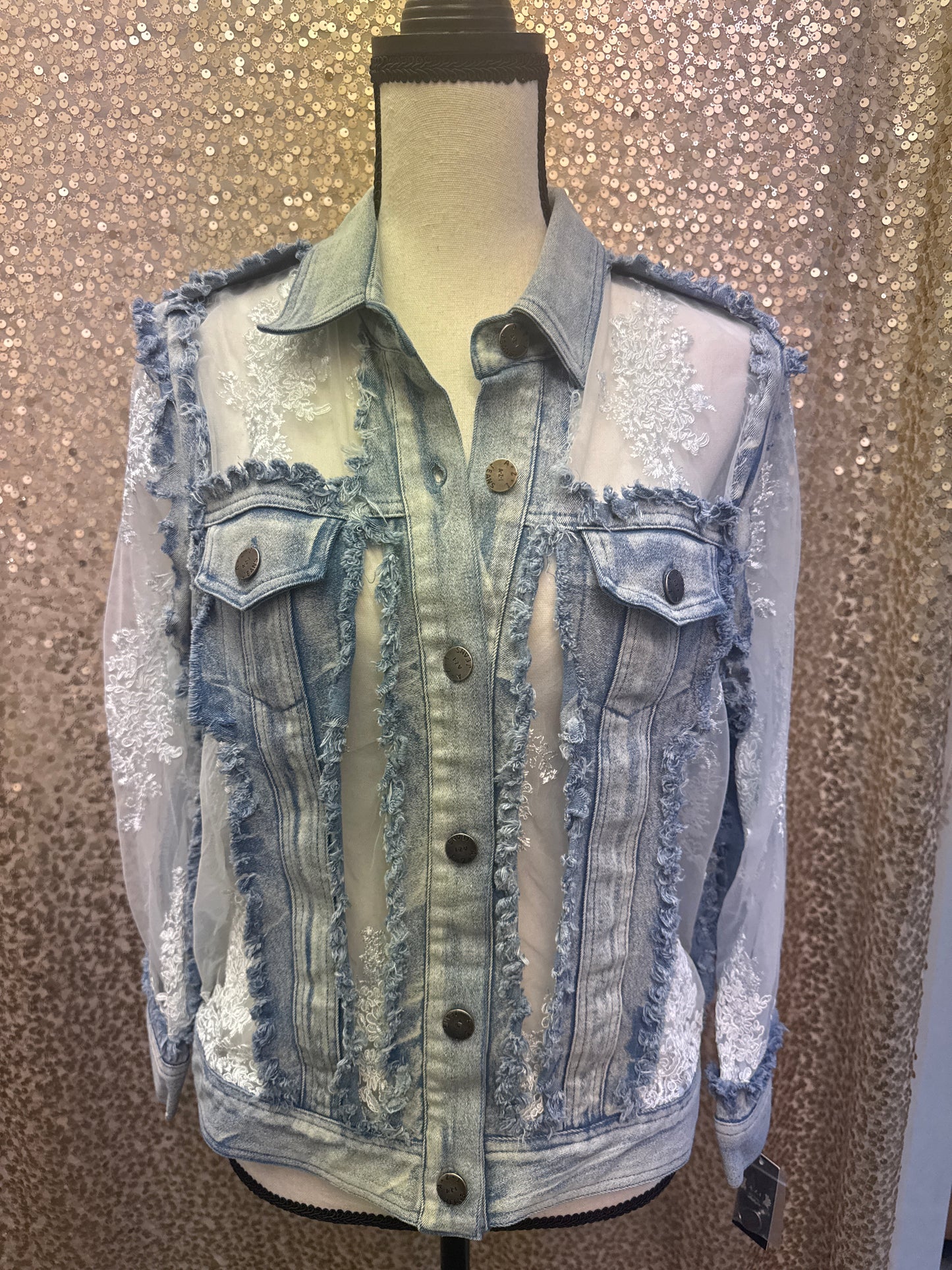 AZI DENIM AND LACE JACKET