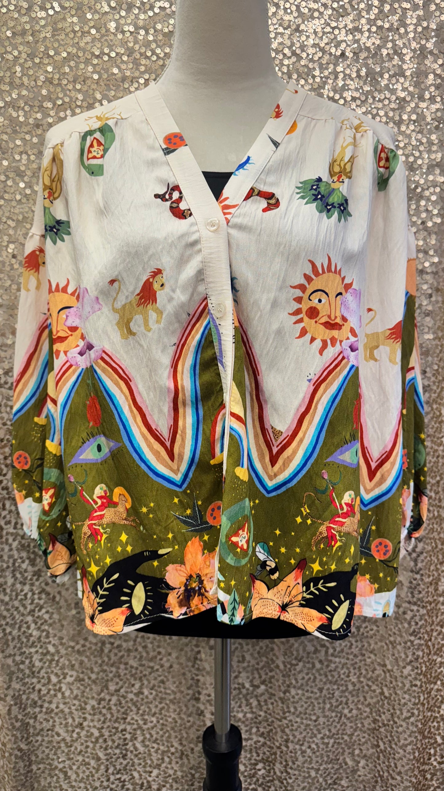 SI MYKONOS BUTTON DOWN BLOUSE
