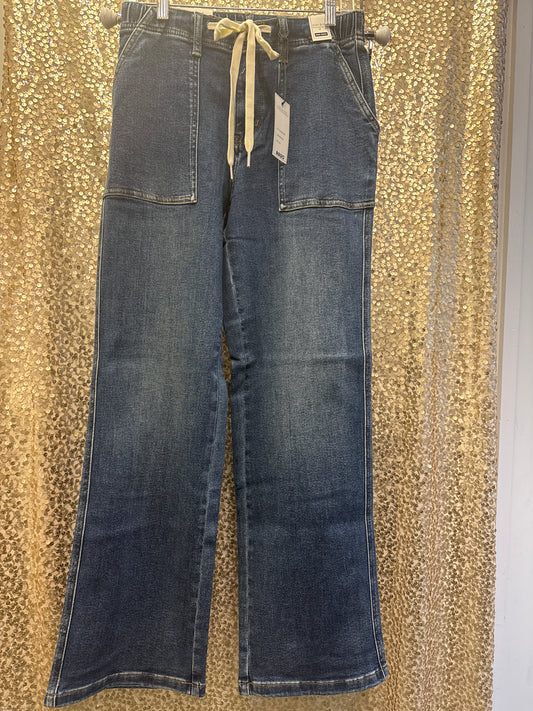 JB HW DRAWSTRING WIDE DENIM JEANS