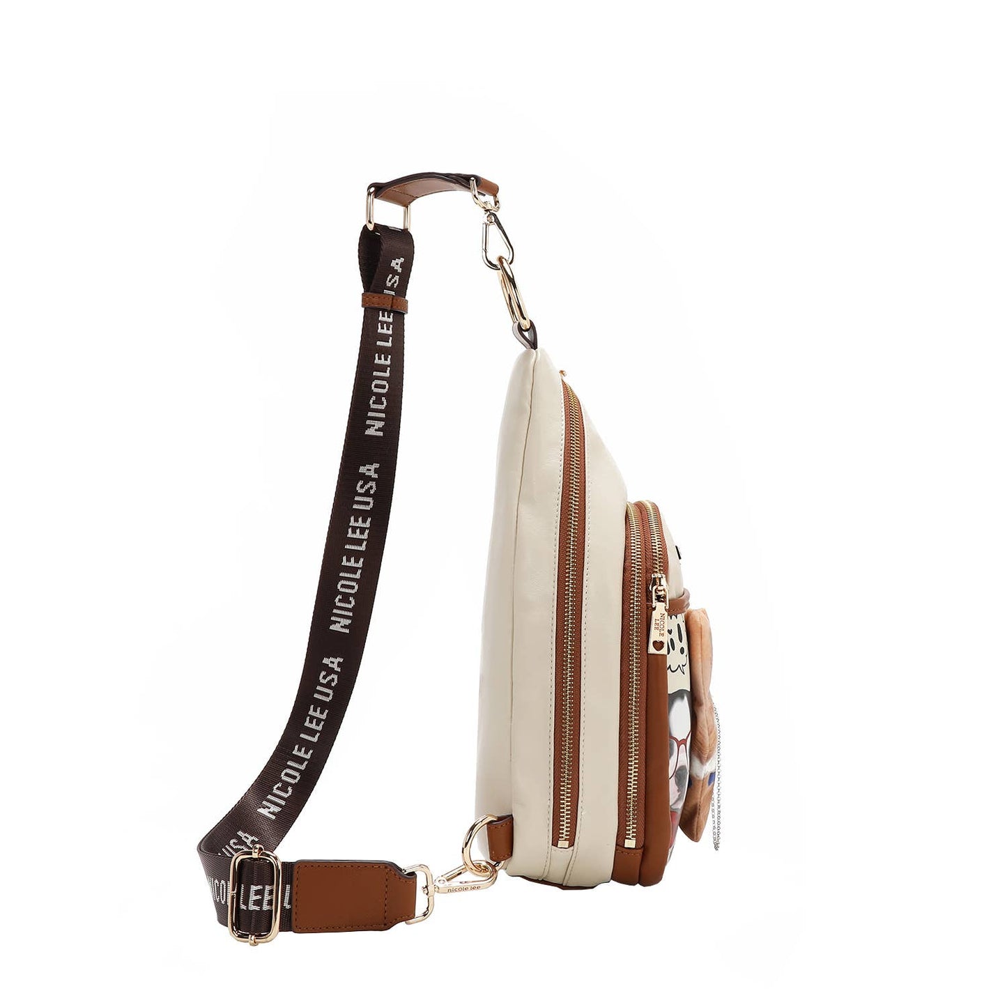 NICOLE LEE BIG BROTHER SLING BAG WITH KEYCHAIN