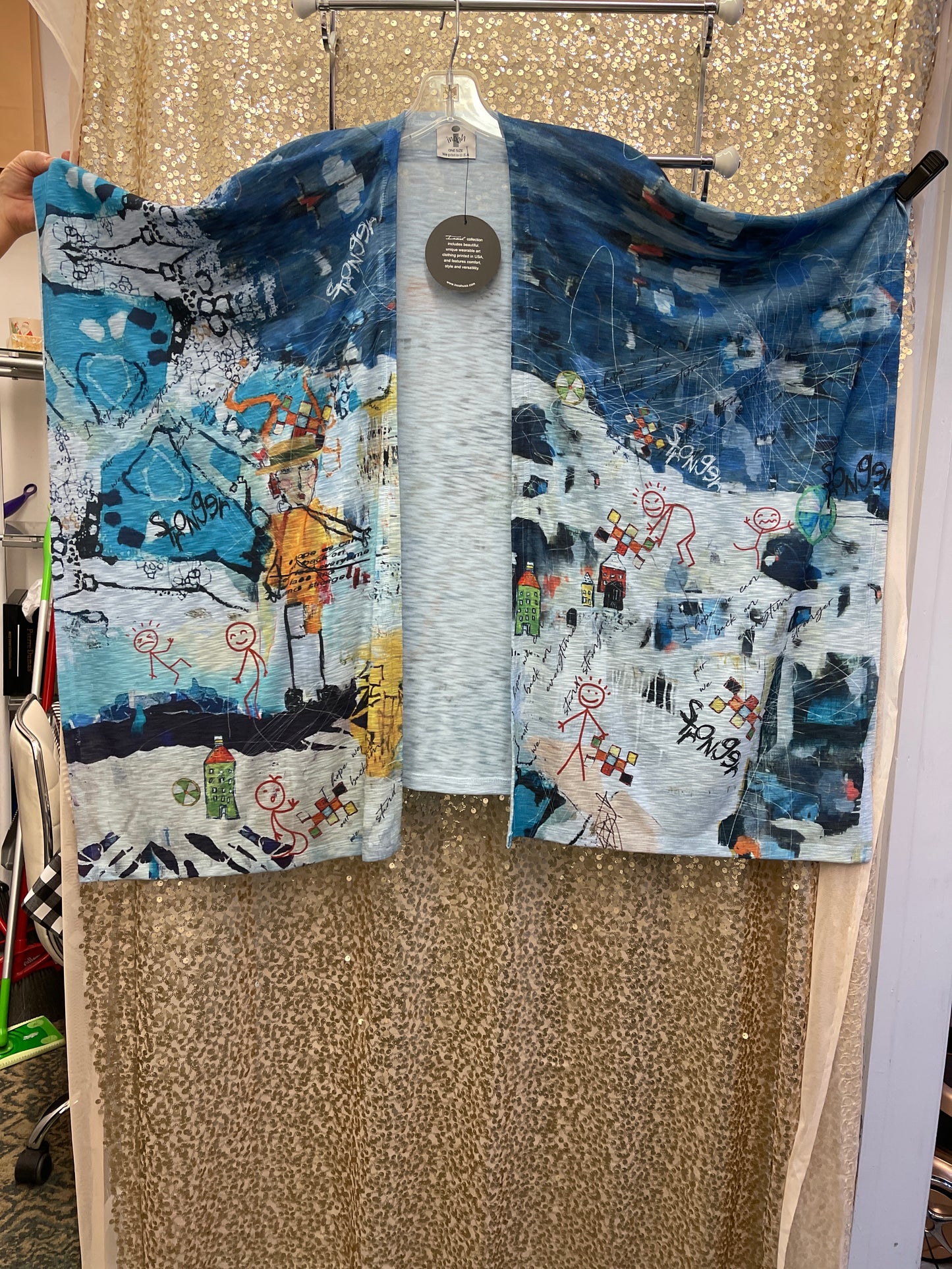 IN PRINTED O/S SKY BLUE SHAWL STRONGER