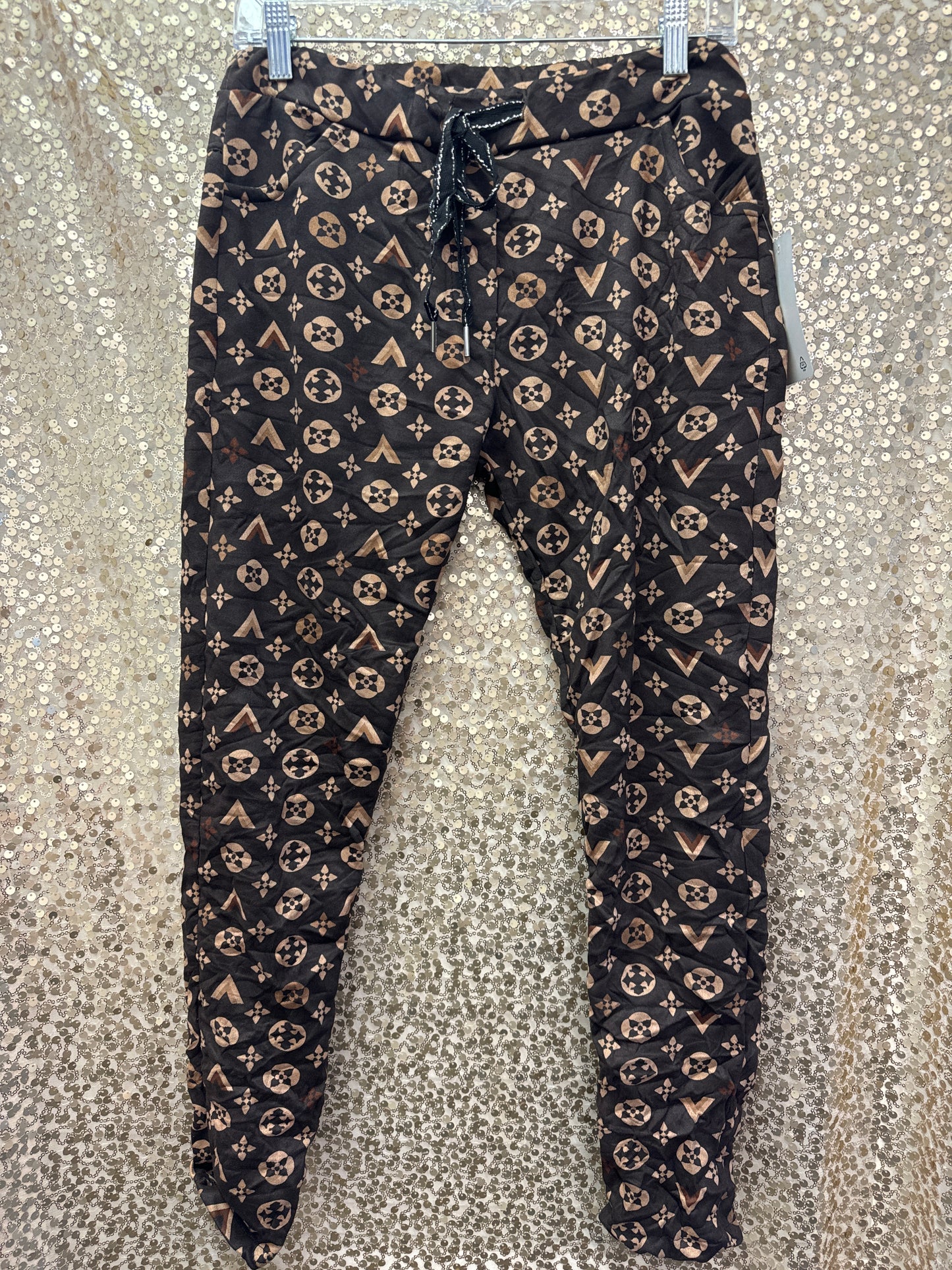 LM SUEDE PRINTED JEGGING FAUX LV