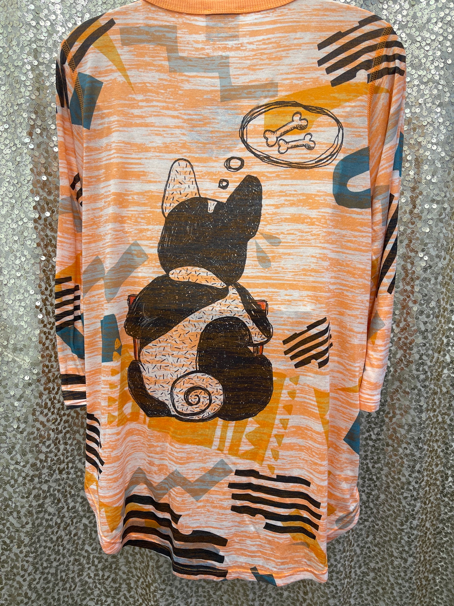 IN FRANKIE ORANGE TIE DYE VNECK TOP