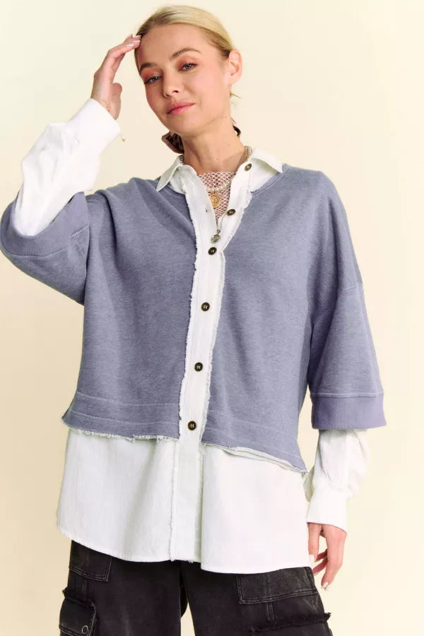 FRENCH TERRY CONTRAST TOP