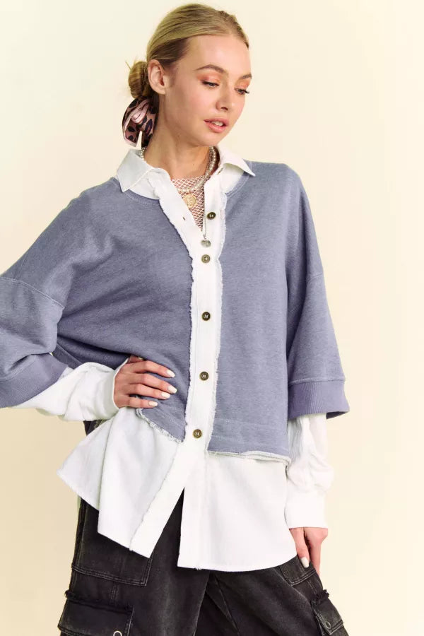 FRENCH TERRY CONTRAST TOP