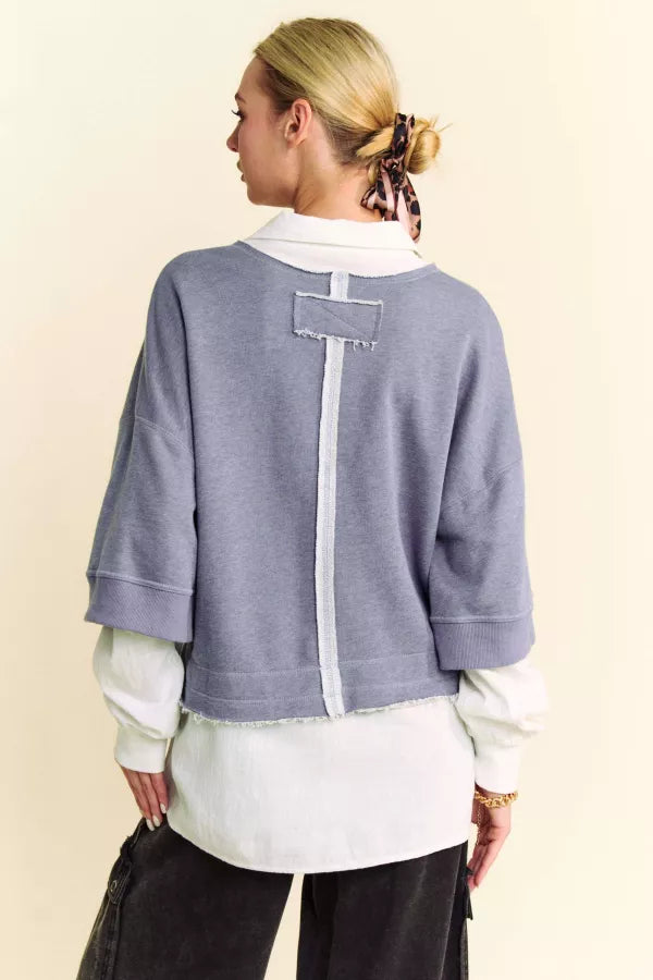 FRENCH TERRY CONTRAST TOP