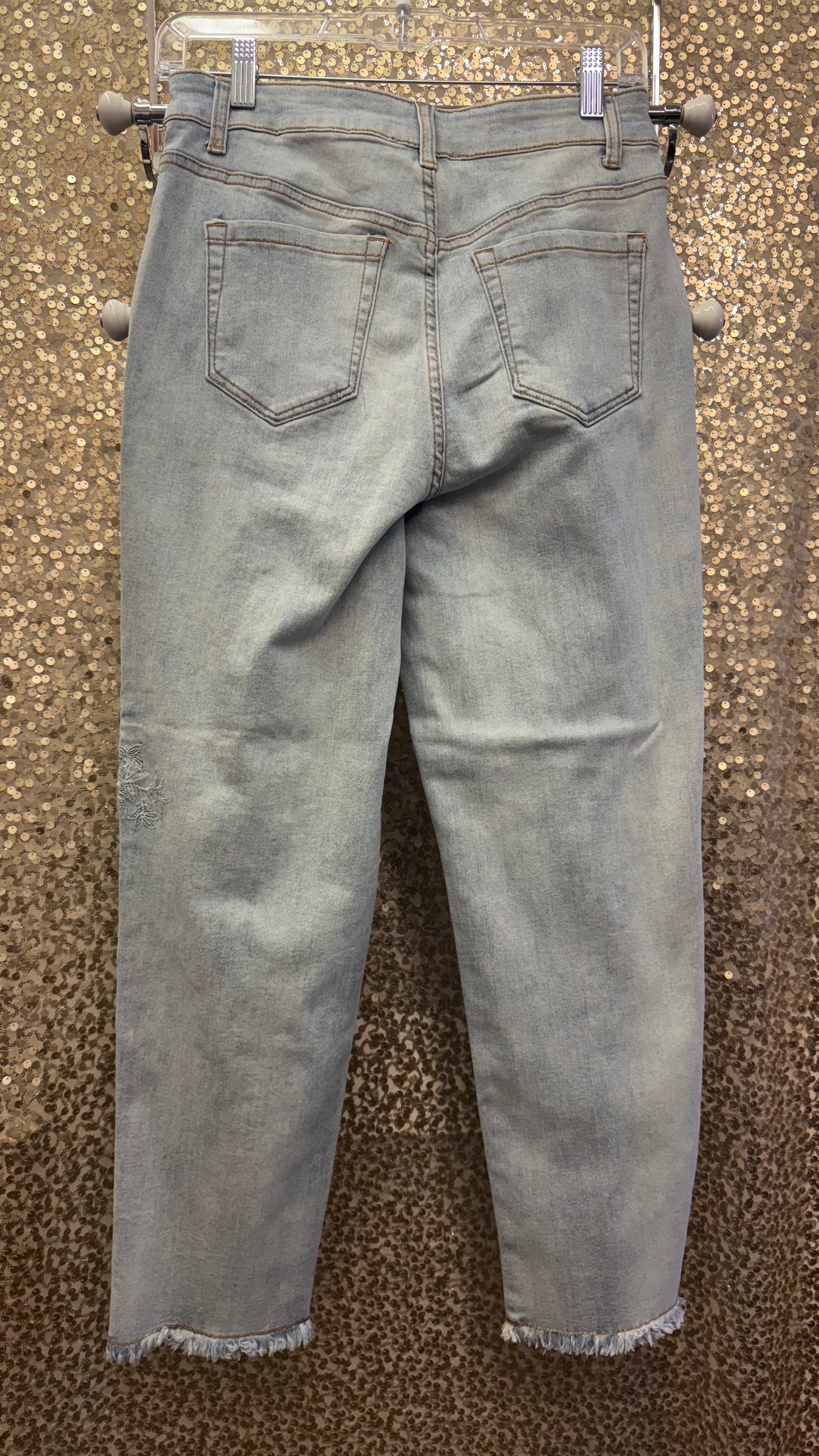 ORLY EMBROIDERED LIGHT BLUE DEMIN JEANS