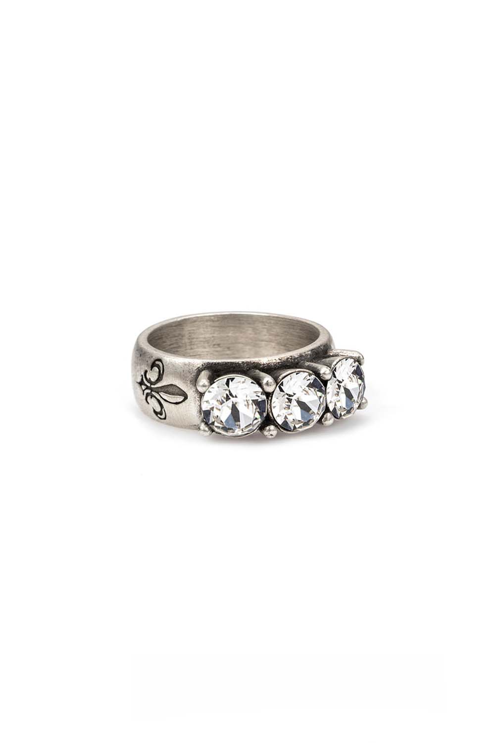 TRIPLE AUSTRIAN CRYSTAL RING