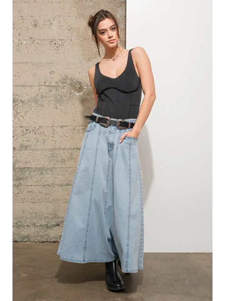 DD DENIM LONG SKIRT